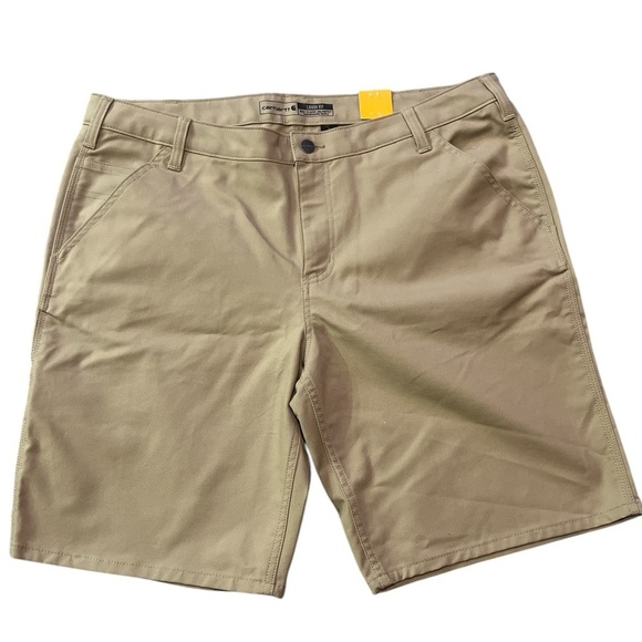 Women’s Carhartt Plus Size Utility Cargo Shorts Tan Canvas Size 18 NWT - Picture 2 of 8